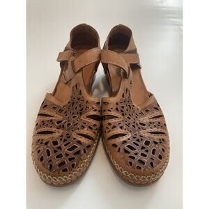 Spring Step Women’s Size 37 (Approx US 6) Brown Leather Heels Sandals